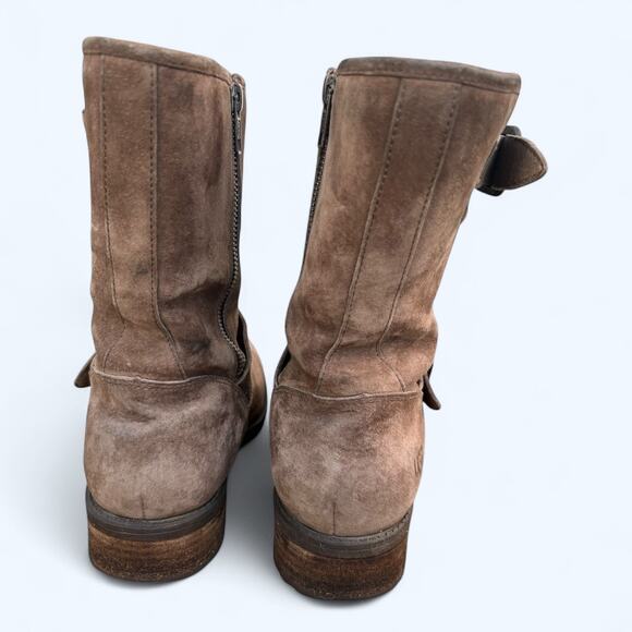 UGG Australia Chaney Brown Moto Engineer Boots Shearling Lined Suede Women's 8.5 - Picture 8 of 15